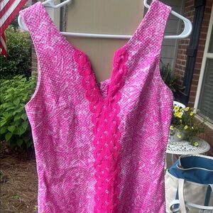 Pink Sleeveless Dress with Textured Detail